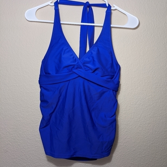 Athleta Powerful Blue Tara Halter Tankini Top - Picture 6 of 8